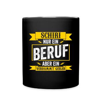 Schiri Unparteiischer Fußball Schiedsrichter - Tasse einfarbig - Schwarz - Vorne