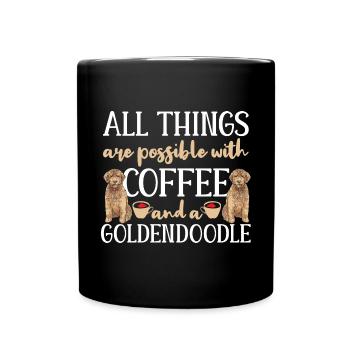 Goldendoodle Doodle Hund - Tasse einfarbig - Schwarz - Vorne