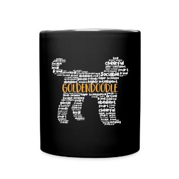 Goldendoodle Doodle Hund - Tasse einfarbig - Schwarz - Vorne