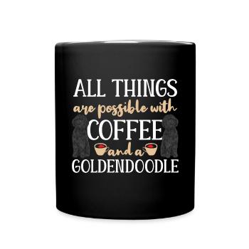 Chien Doodle Black Goldendoodle - Mug uni - noir - Devant