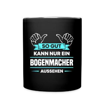 Bogenmacher Design für stolze Handwerker - Tasse einfarbig - Schwarz - Vorne