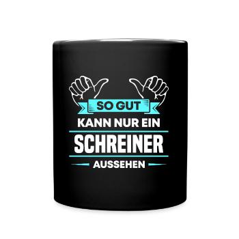 Schreiner Design für stolze Handwerker - Tasse einfarbig - Schwarz - Vorne