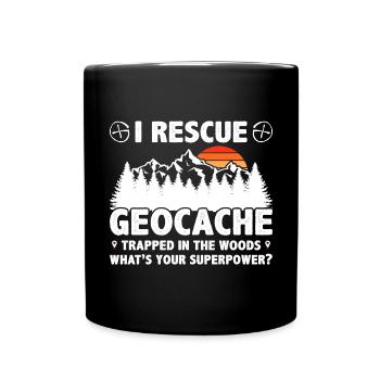 Geocaching Explorer Geography Traveler - Full Colour Mug - black - Front