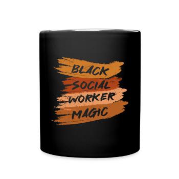 Travailleur social noir - Mug uni - noir - Devant