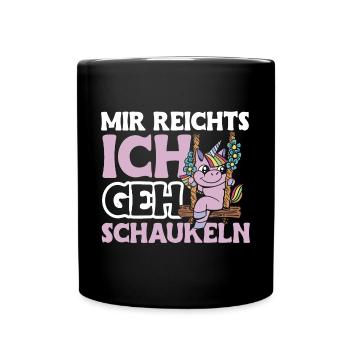 Ich geh Schaukeln - Tasse einfarbig - Schwarz - Vorne