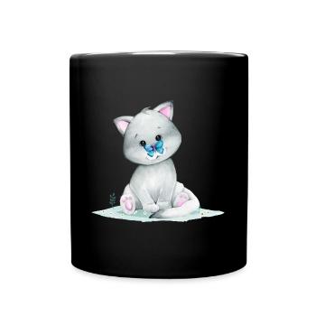 Cute arctic fox - Full Colour Mug - black - Front