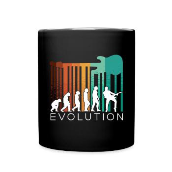 Human Evolution Guitar Band Retro Vintage - Mug uni - noir - Devant
