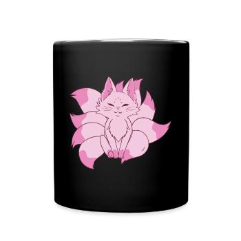 Kitsune Fuchs - Tasse einfarbig - Schwarz - Vorne