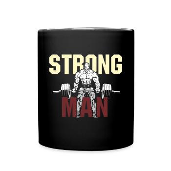 Strong Man Workout & Gym - Tasse einfarbig - Schwarz - Vorne