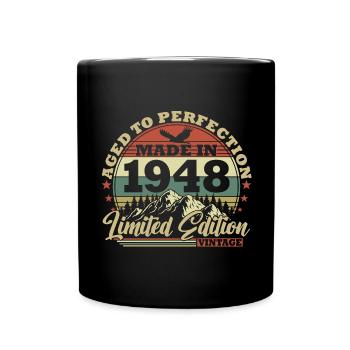 1948 Born Vintage Geburtstg Retro - Full Colour Mug - black - Front