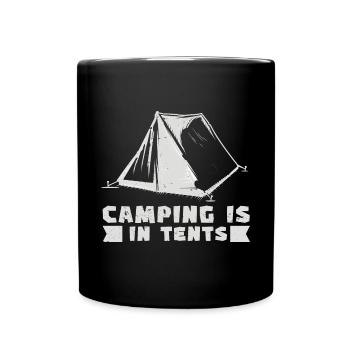 Camping Camper Outdoor Sommer Design - Tasse einfarbig - Schwarz - Vorne