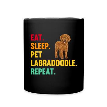 Labradoodle Hund - Tasse einfarbig - Schwarz - Vorne