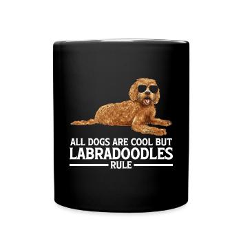 Labradoodle Hund - Tasse einfarbig - Schwarz - Vorne