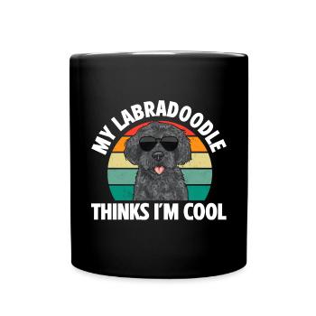 Labradoodle Dog - Full Colour Mug - black - Front
