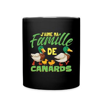 J'aime Ma Famille De Canards - Mug uni - noir - Devant