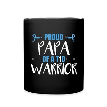 Proud Papa Of A T1D Warrior - Full Colour Mug - black - Front