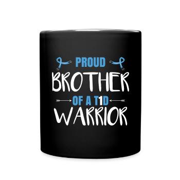 Proud Brother Of A T1D Warrior - Full Colour Mug - black - Front