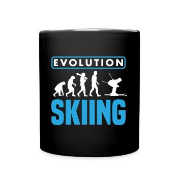 Skiing Evolution Vintag Winter Sport Ski - Full Colour Mug - black - Front