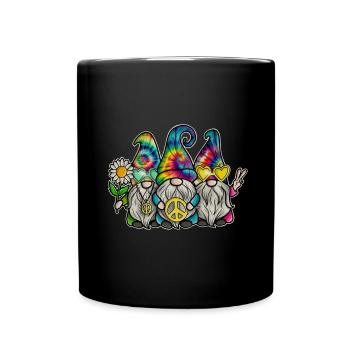 Hippie Gnomes Peace Tie Dye - Full Colour Mug - black - Front