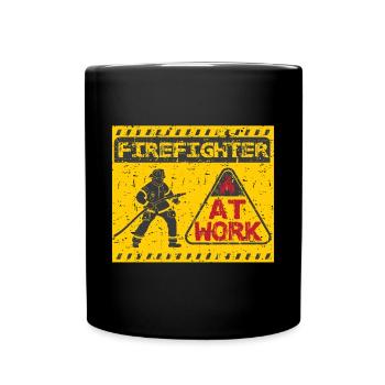 Feuerwehrmann Feuerwehr & Sprüche - Tasse einfarbig - Schwarz - Vorne