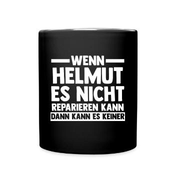 Helmut - Tasse einfarbig - Schwarz - Vorne