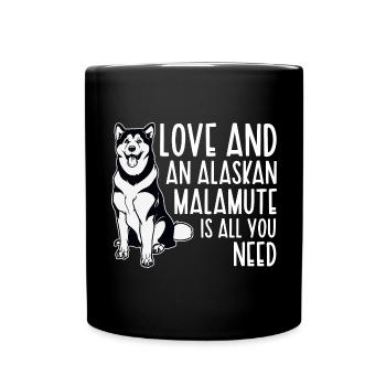 Alaskan Malamute Hund - Tasse einfarbig - Schwarz - Vorne