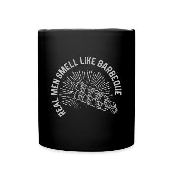 Lustiger Grill-Spruch I Grillen Motiv - Tasse einfarbig - Schwarz - Vorne