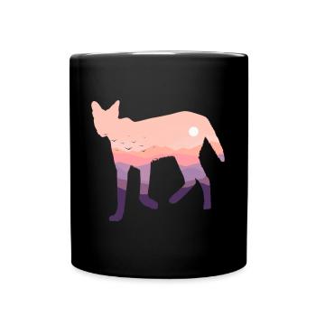 Serval Katze - Tasse einfarbig - Schwarz - Vorne