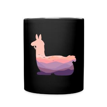 Lama - Tasse einfarbig - Schwarz - Vorne