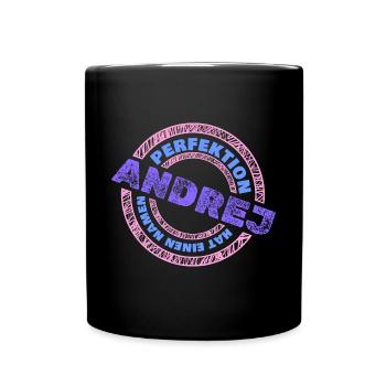 Perfektion Andrej - Tasse einfarbig - Schwarz - Vorne