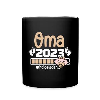 Oma 2023 wird geladen - Tasse einfarbig - Schwarz - Vorne