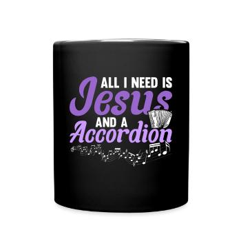 Accordion Polka Accordion Squeeze Box - Full Colour Mug - black - Front