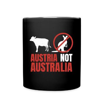 Austria Not Australia Kangaroos Funny Pun - Tasse einfarbig - Schwarz - Vorne