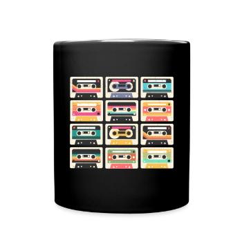80s 90s Cassette Mixtape Retro Funny - Mug uni - noir - Devant