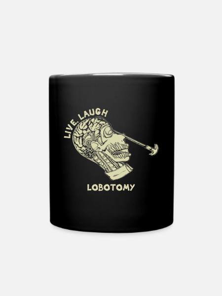 Live Laugh Lobotomy Retro Opossum Liebhaber - Tasse einfarbig - Schwarz