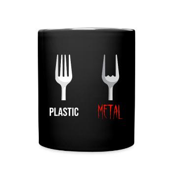 Gabel Plastic Metal Musik - Tasse einfarbig - Schwarz - Vorne