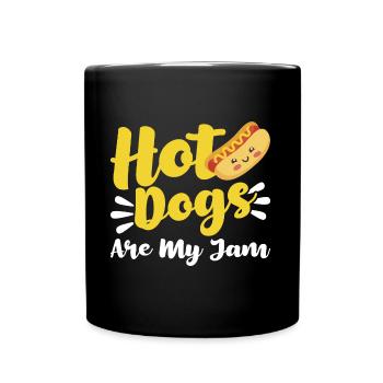 Hot dogs are my jam hot dog gift - Full Colour Mug - black - Front