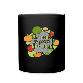 Vegan Fleischlos Tierlieb & Veganer - Tasse einfarbig - Schwarz - Vorne