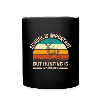 Jagen Jagdspruch & Jäger Geschenkidee - Tasse einfarbig - Schwarz - Vorne