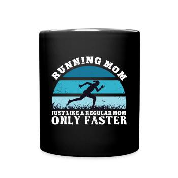 Courir maman comme une maman ordinaire seulement plus vite - Mug uni - noir - Devant