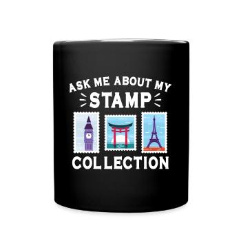 Stamp collecting - Full Colour Mug - black - Front