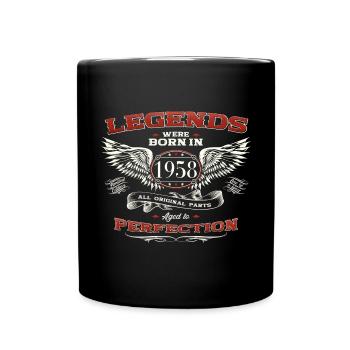 65. Geburtstag Mann Legende Jahrgang 1958 Oldtimer - Tasse einfarbig - Schwarz - Vorne