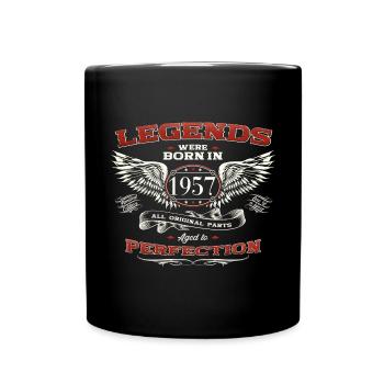 66. Geburtstag Mann Legende Jahrgang 1957 Oldtimer - Tasse einfarbig - Schwarz - Vorne