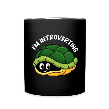 I'm an Introvert / Turtle Animal Design - Full Colour Mug - black - Front