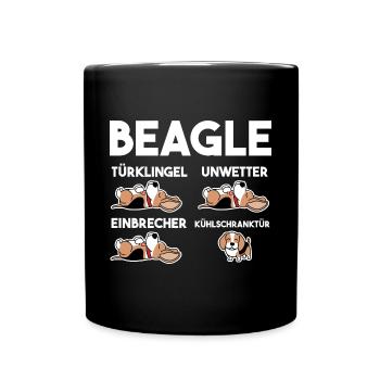 Hund Beagle - Tasse einfarbig - Schwarz - Vorne