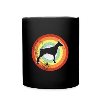 Dobermann Grunge Stil - Tasse einfarbig - Schwarz - Vorne