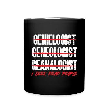 Genealogie Ahnenforschung Ahnenforscher - Tasse einfarbig - Schwarz - Vorne