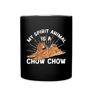 Chow Chow Hund - Tasse einfarbig - Schwarz - Vorne