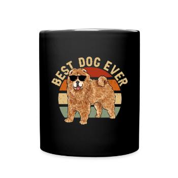 Chow Chow Hund - Tasse einfarbig - Schwarz - Vorne