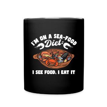Humour de croisière Drôle de fruits de mer - Mug uni - noir - Devant